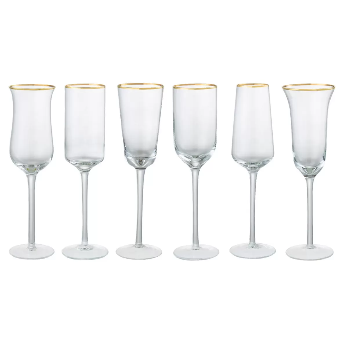 Bitossi Home Clear Set Of 6 Mixed Shapes Flutes Online