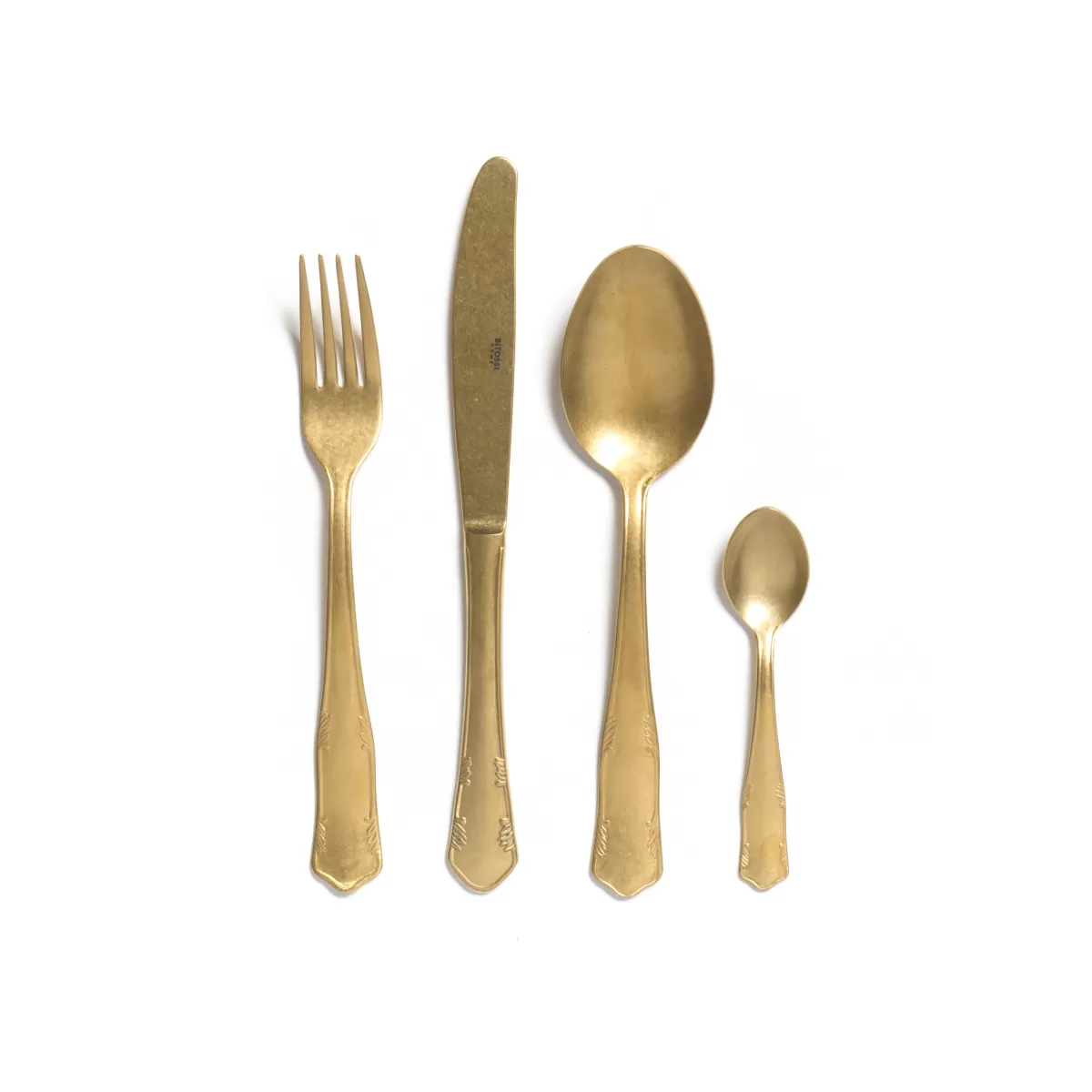 Bitossi Home Set 24 Pieces Cutlery Gold Matte Finish Hot