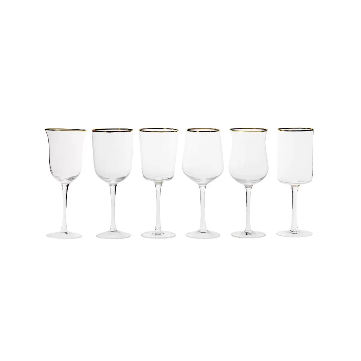 Bitossi Home Set 6 Clear Goblets Mixed Shapes Best Sale