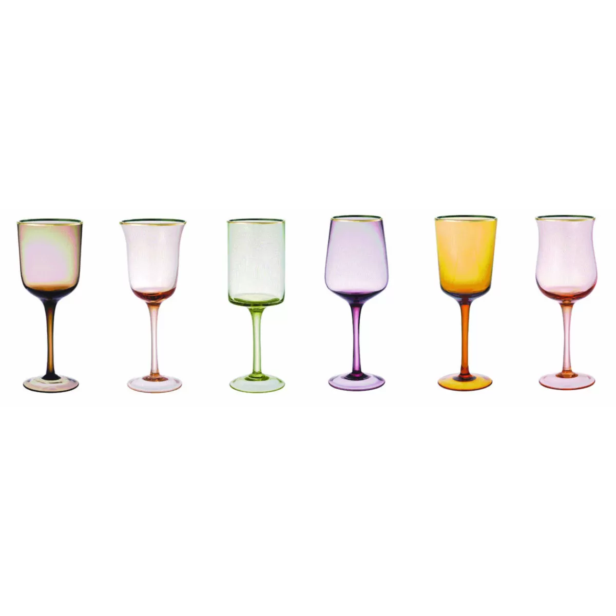 Bitossi Home Set 6 Goblets Mixed Shapes Flash Sale