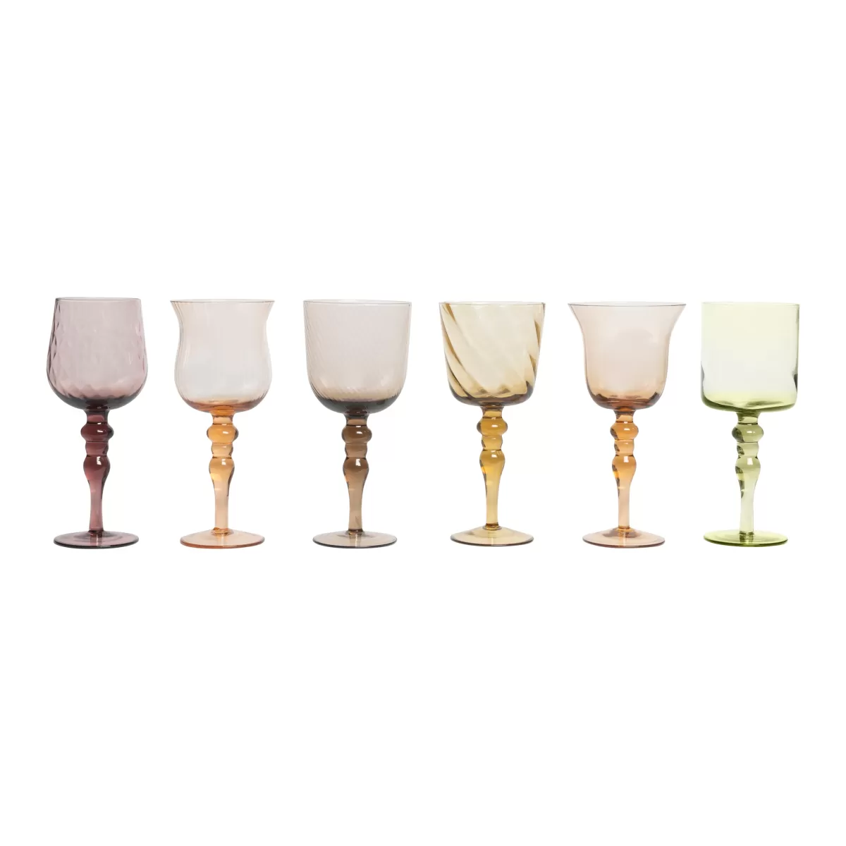 Bitossi Home Set 6 Goblets Texture Amber/Pink Nuances Sale