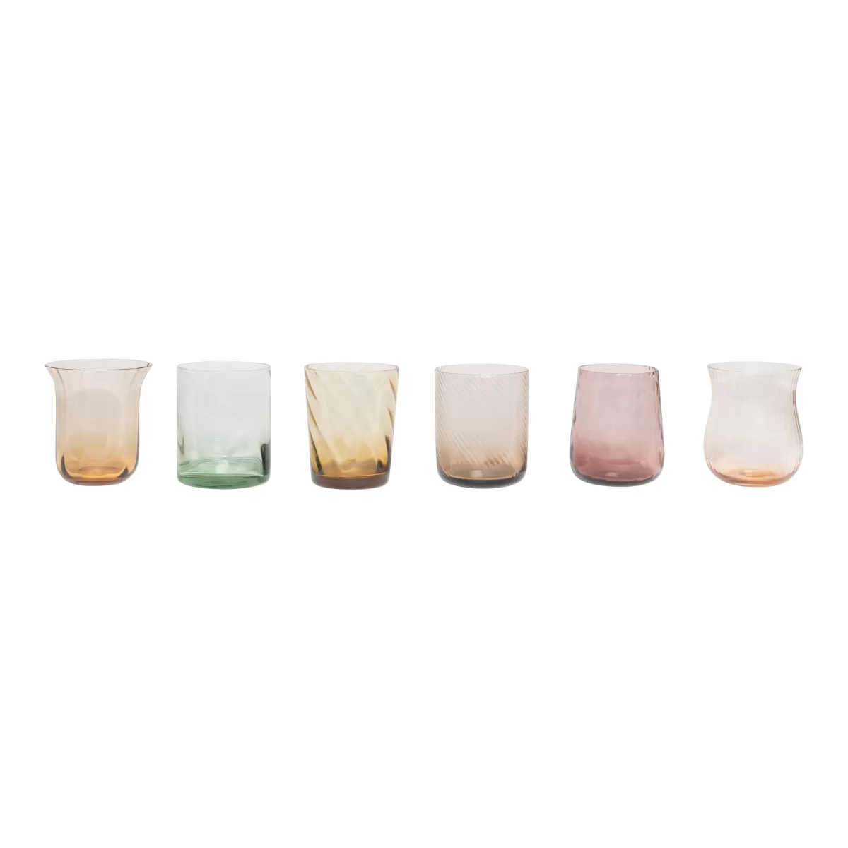 Bitossi Home Set 6 Tumbler - Texture Amber/Pink Nuance Discount